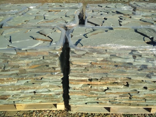 Плитняк златолит зелёный для цоколя, отмостки купить в Асбесте