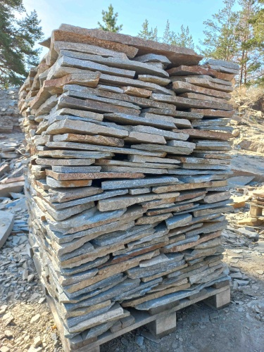 Плитняк златолит серебристый для цоколя, отмостки купить в Асбесте