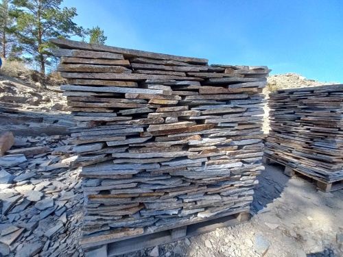 Плитняк златолит серебристый для фасада купить в Асбесте