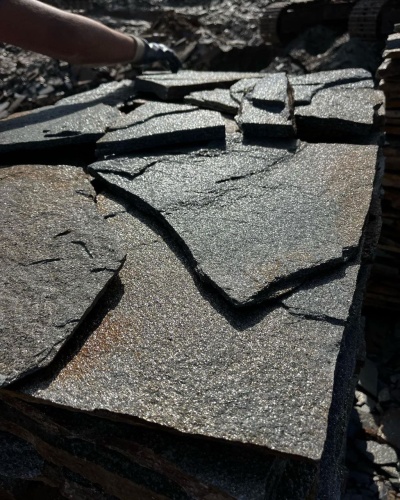 Плитняк златолит серебристый для фасада купить в Асбесте